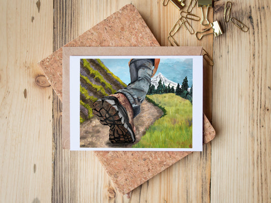 Blank Greeting Card - Hood Hike - Mixed Media Collage