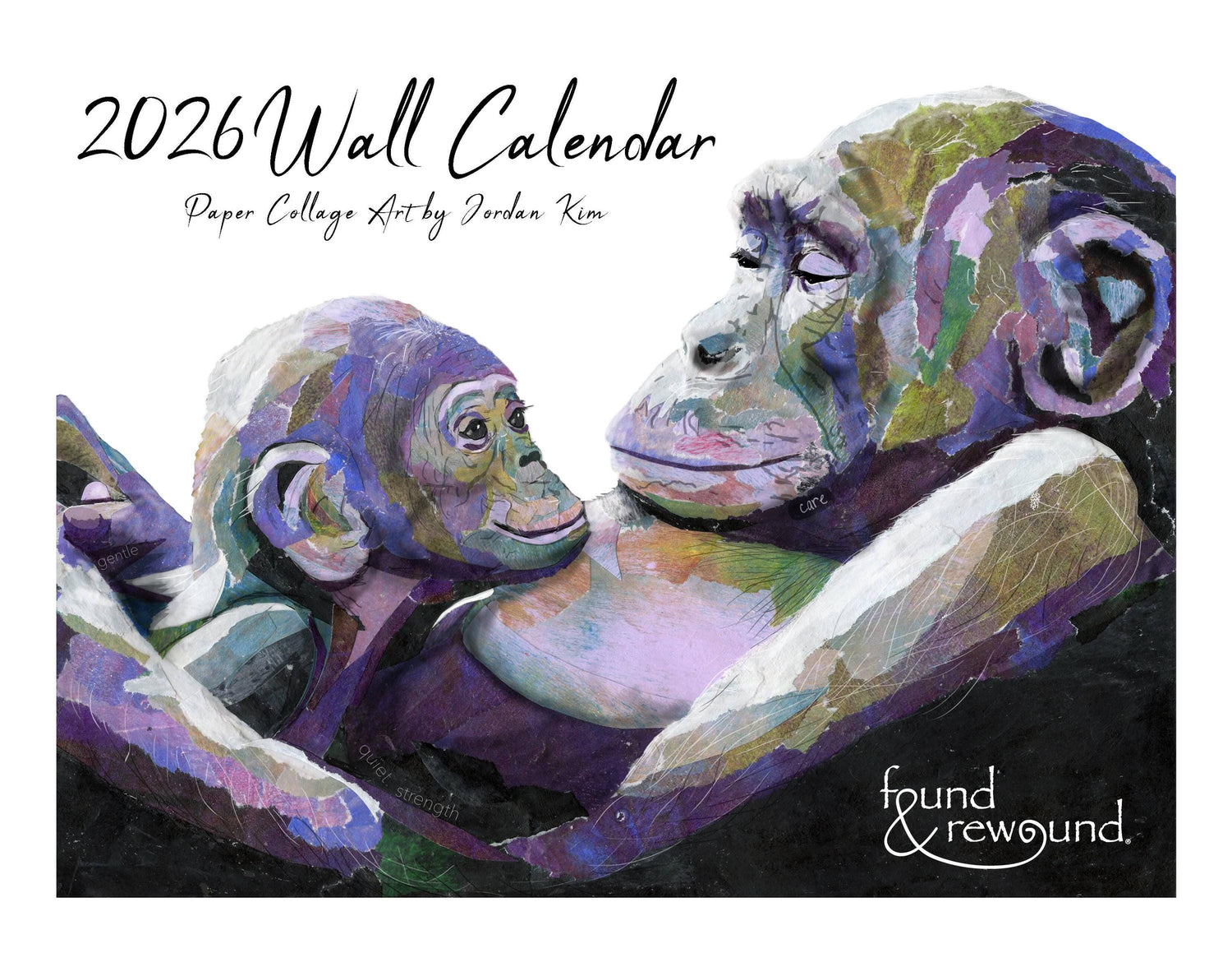 2026 Calendar - Wildlife Matriarchs – Nature-Inspired Animal Art – Powerful Females in the Wild – Jordan Kim Collage Art