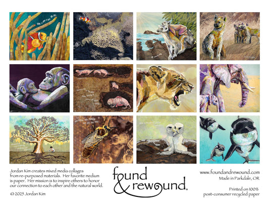 2026 Calendar - Wildlife Matriarchs – Nature-Inspired Animal Art – Powerful Females in the Wild – Jordan Kim Collage Art