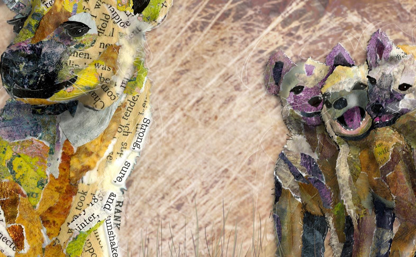 Hyena Matriarch Greeting Card – Female-Led Animal Family – Laughter & Strength – 5x7 Blank Card