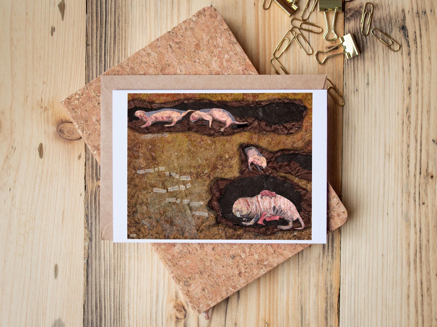 Naked Mole Rat Greeting Card – Underground Matriarch Art – Magic & Mystery – 5x7 Blank Card