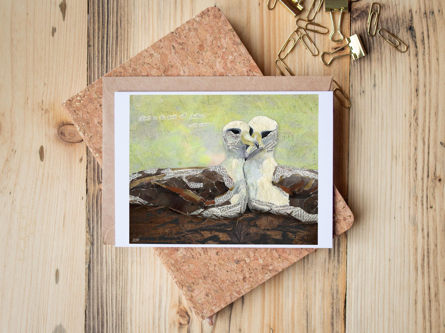 Albatross Pair Greeting Card – Queer Nature Love – Hope Quote – 5x7 Blank Bird Art Card