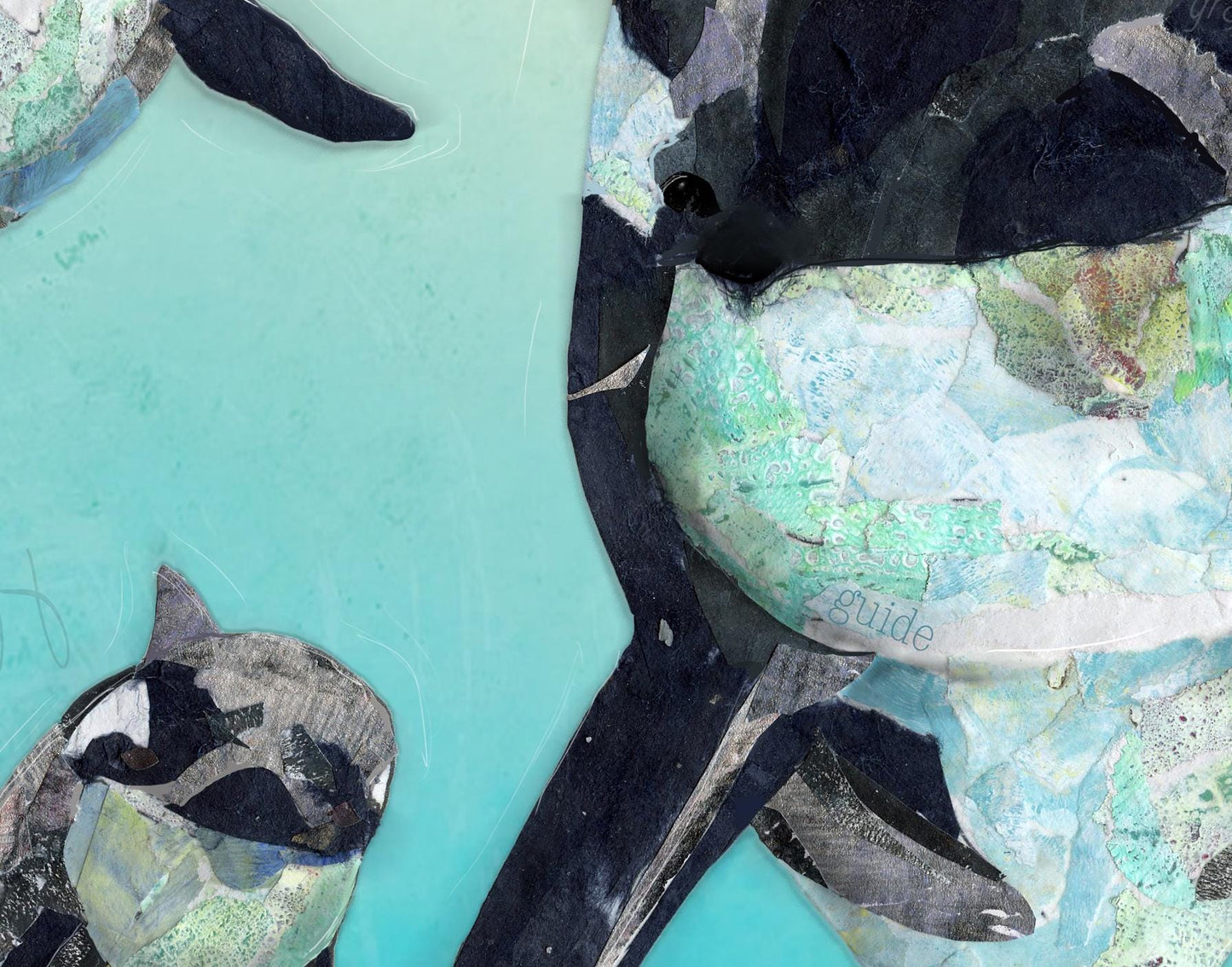 Orca Matriarchs Wall Art – 8x10 Whale Family Print – Marine Motherhood Collage by Found and Rewound