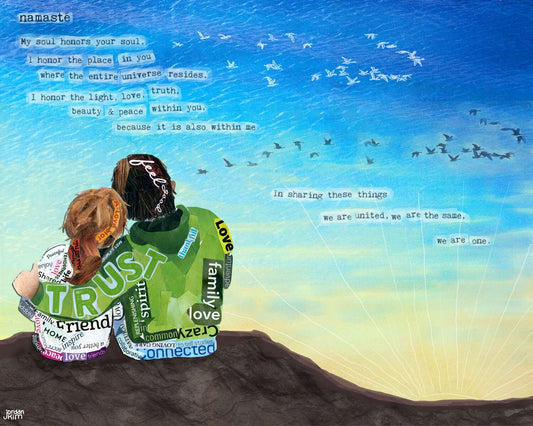 Greeting Card of a Couple Watching Sunset - Trust - Namaste Quote - Couple - Engagement - Wedding - Anniversary - Blank Inside