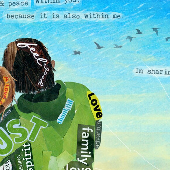 Greeting Card of a Couple Watching Sunset - Trust - Namaste Quote - Couple - Engagement - Wedding - Anniversary - Blank Inside