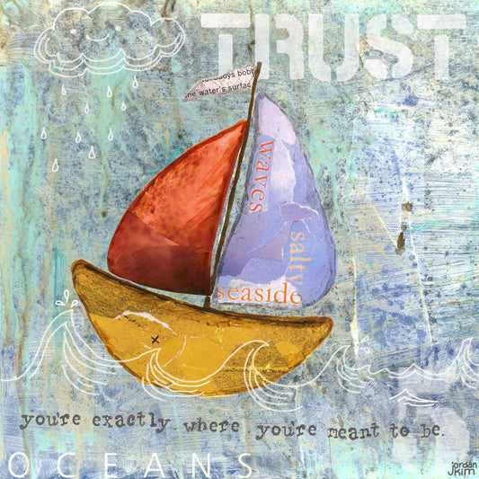 Greeting Card of a Sailboat - Trust - Encouragement Card- Friendship - Inspiration - Blank Card