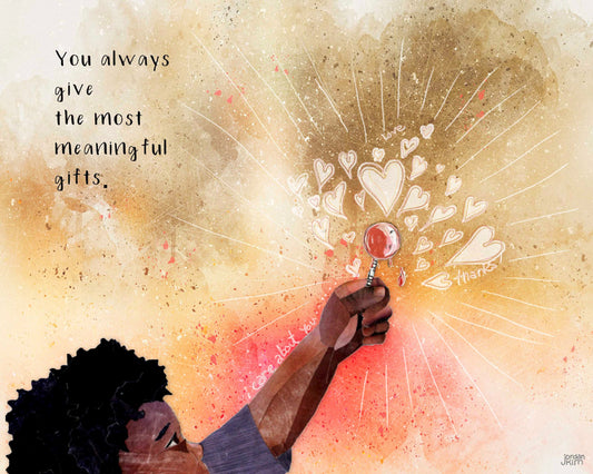 Greeting Card of a Child Giving a Used Lollipop - Thank You Card -Meaningful Gift - Parent Card- Blank Inside