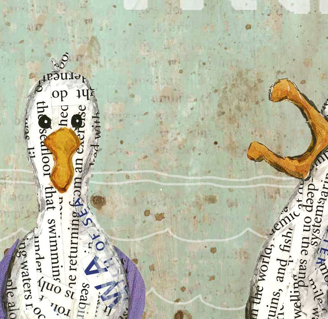 Greeting Card of a Three Funny Seagulls - Be True to You - Encouragement Card - Kid Card - Blank Card