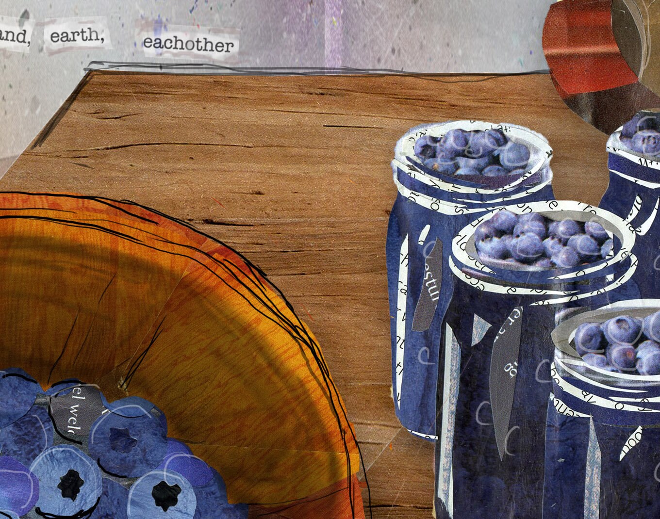 8x10 Art Print of someone making blueberry jam - food - summer - blue - kitchen art - dining room - hostess gift