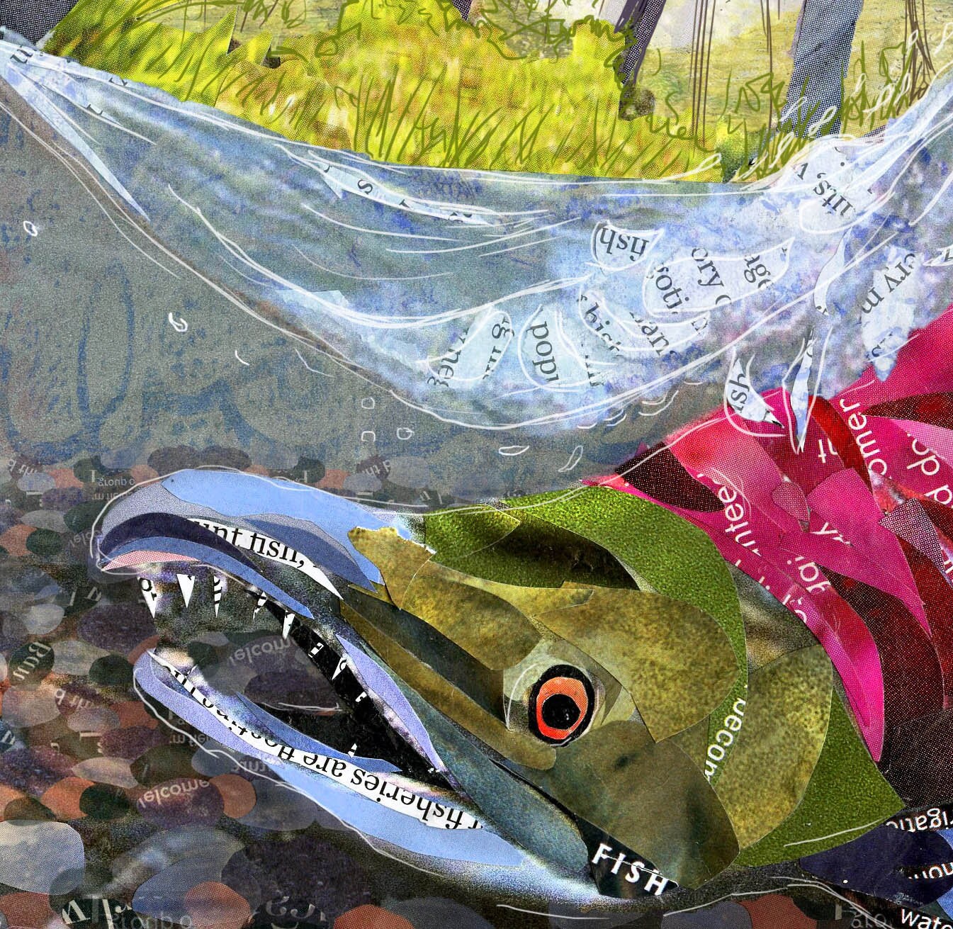 Greeting Card of a salmon with inspirational text imbedded - fisherman card - blank inside - inspirational