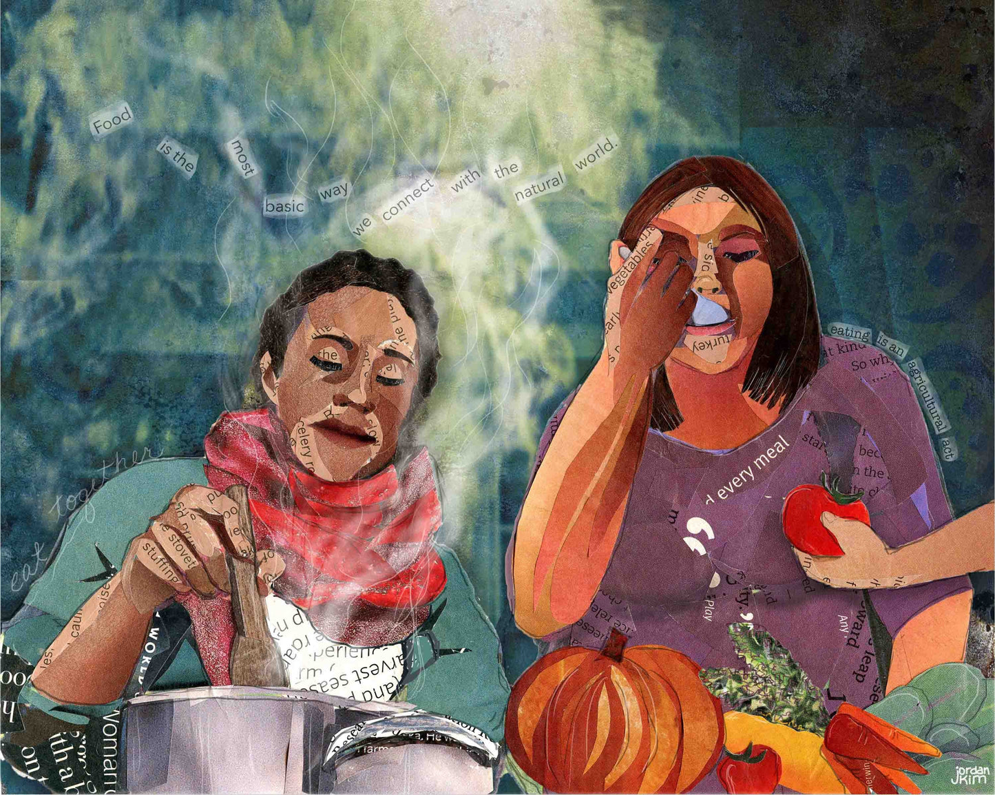 Greeting Card of Women Cooking Together - Communion - Thanksgiving Card - Chef - Foodie - Blank Inside