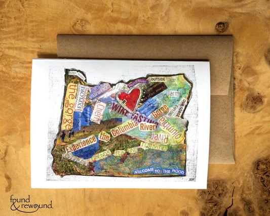 Greeting Card of Oregon state - Hood River Oregon Love - Order a Custom Design for Your Home Town! - Blank Inside