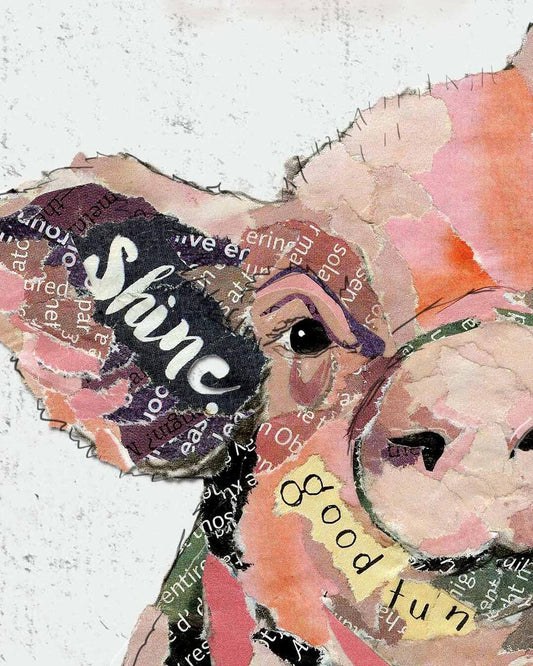 Greeting Card of a Pig with Ralph Waldo Emerson Quote About Play - Retirement, Baby Shower, Friend, Anytime, Blank Inside