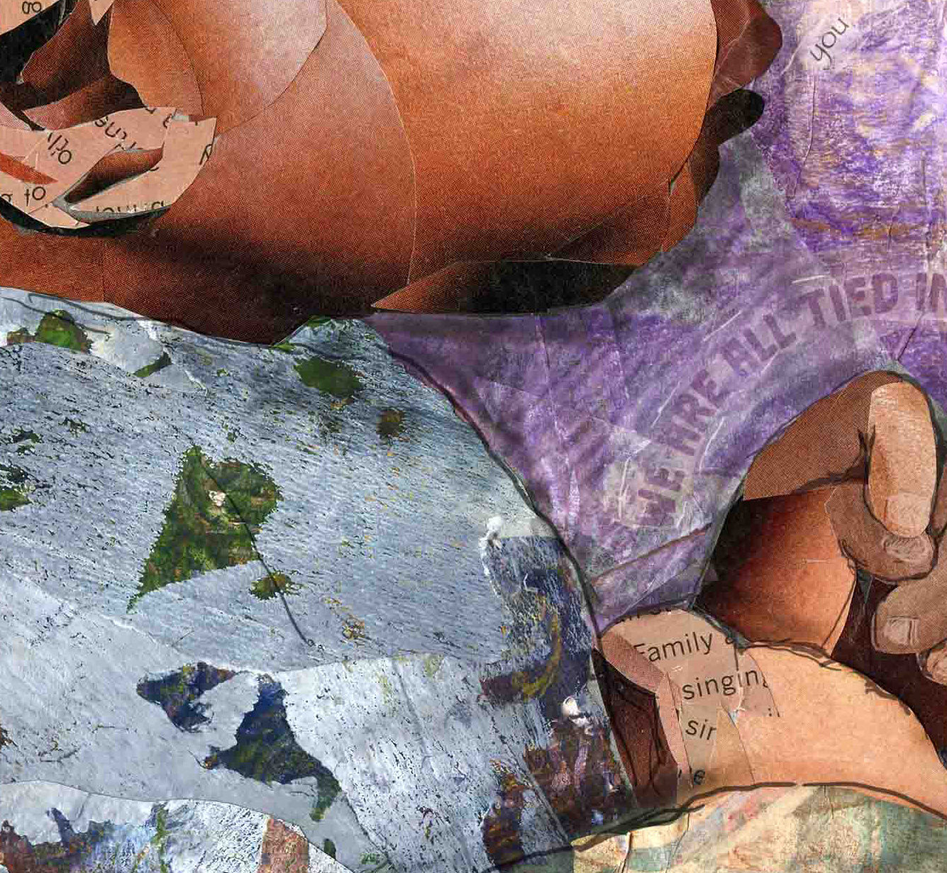 Greeting Card of a Paper Collage of a Baby Asleep in the Grass - Inspirational - Blank Inside - Baby Shower