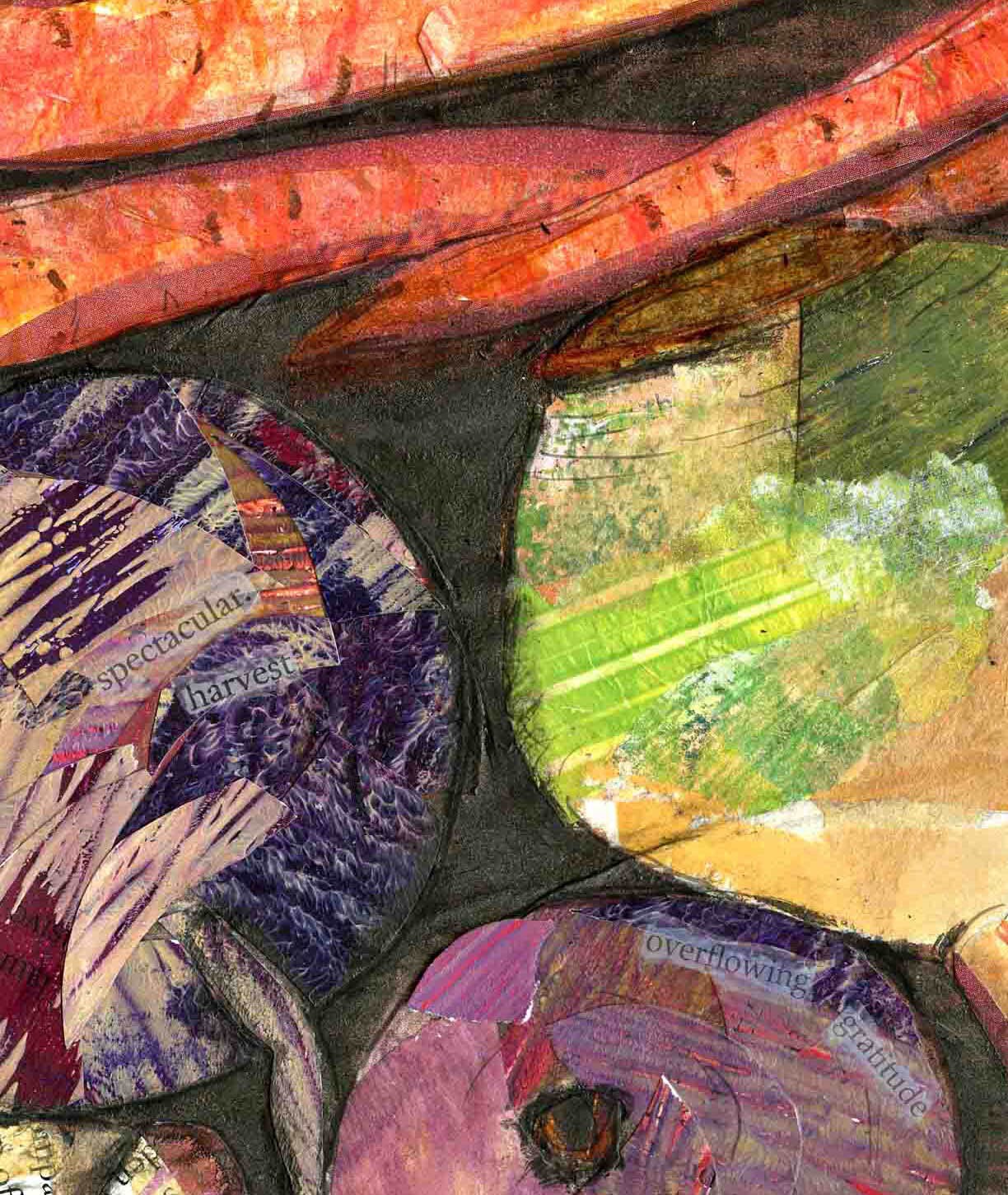 Greeting Card of a Paper Collage of Root Vegetables -Inspirational Quote - Gardener Gift - Blank Inside