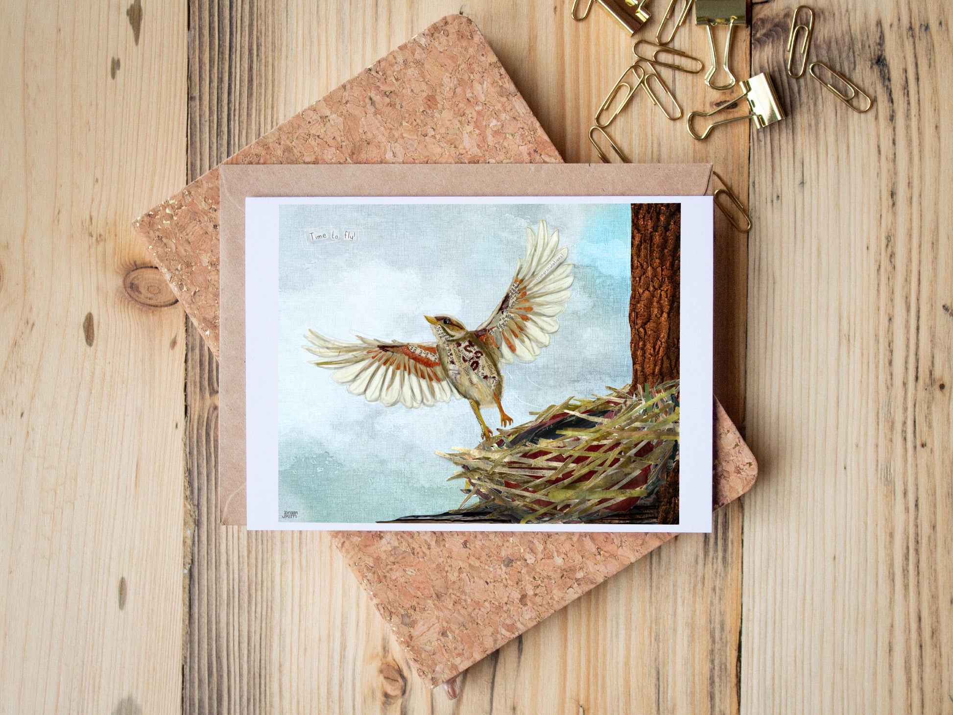 Graduate Fledgeling Card – Inspirational Nature Art – 5x7 Blank Greeting Card