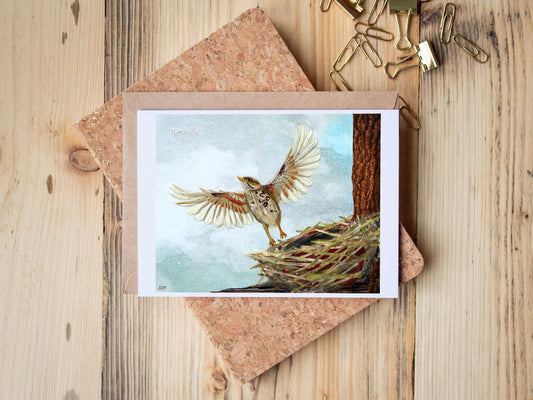Graduate Fledgeling Card – Inspirational Nature Art – 5x7 Blank Greeting Card
