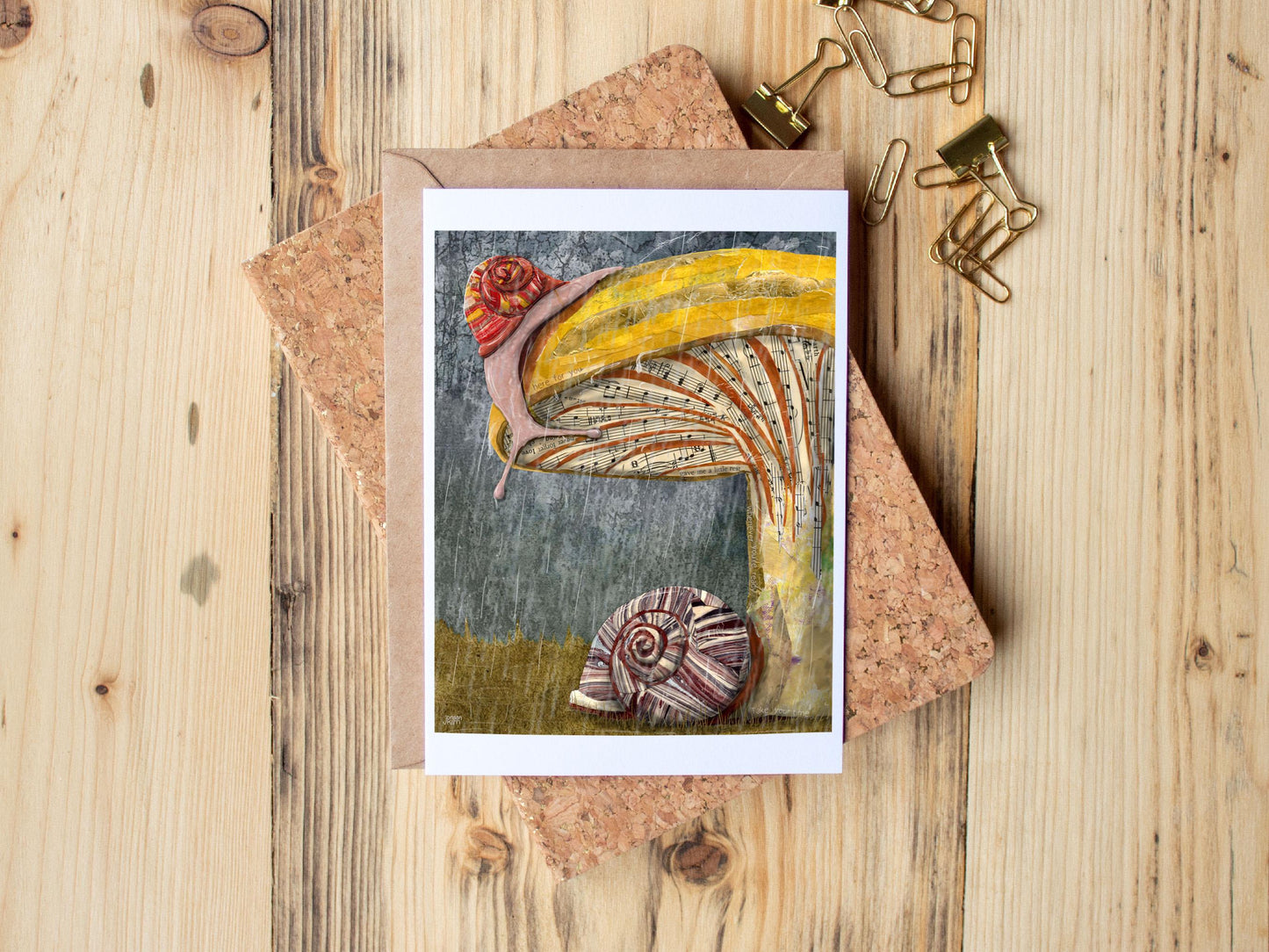 Snail Sympathy Card – Grief Support Nature Art – 5x7 Blank Greeting Card