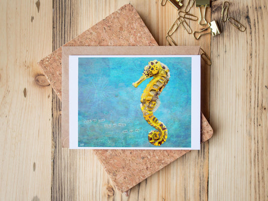 Seahorse Card – Ocean Animals – Inspirational Nature Art – 5x7 Blank Greeting Card