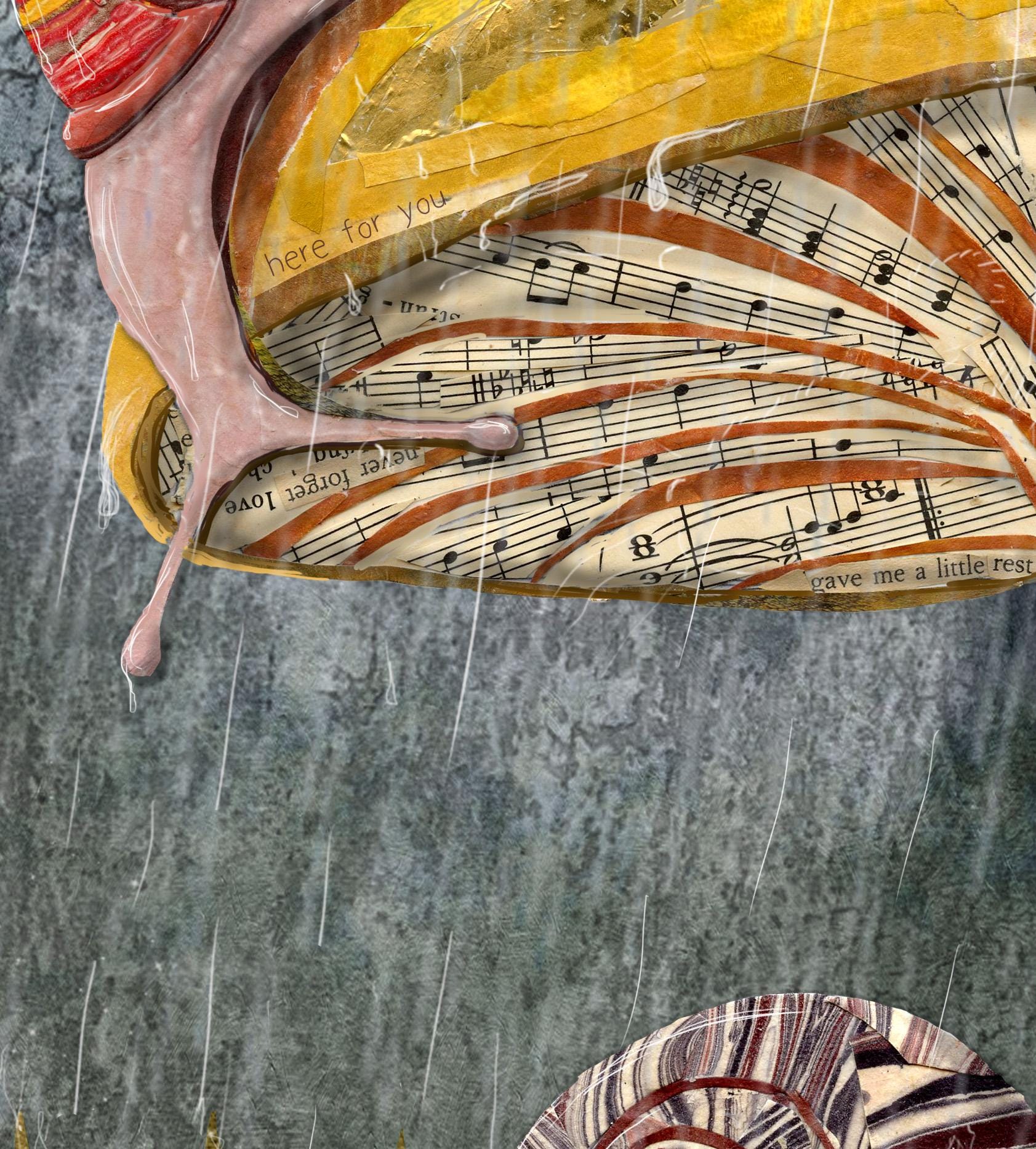 Snail Sympathy Card – Grief Support Nature Art – 5x7 Blank Greeting Card