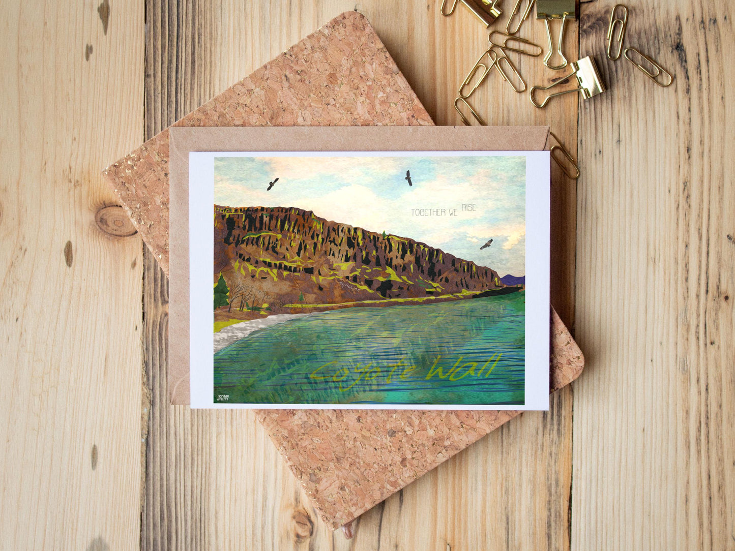Coyote Wall Card – Syncline, Columbia River Gorge, Landscape – 5x7 Blank Greeting Card