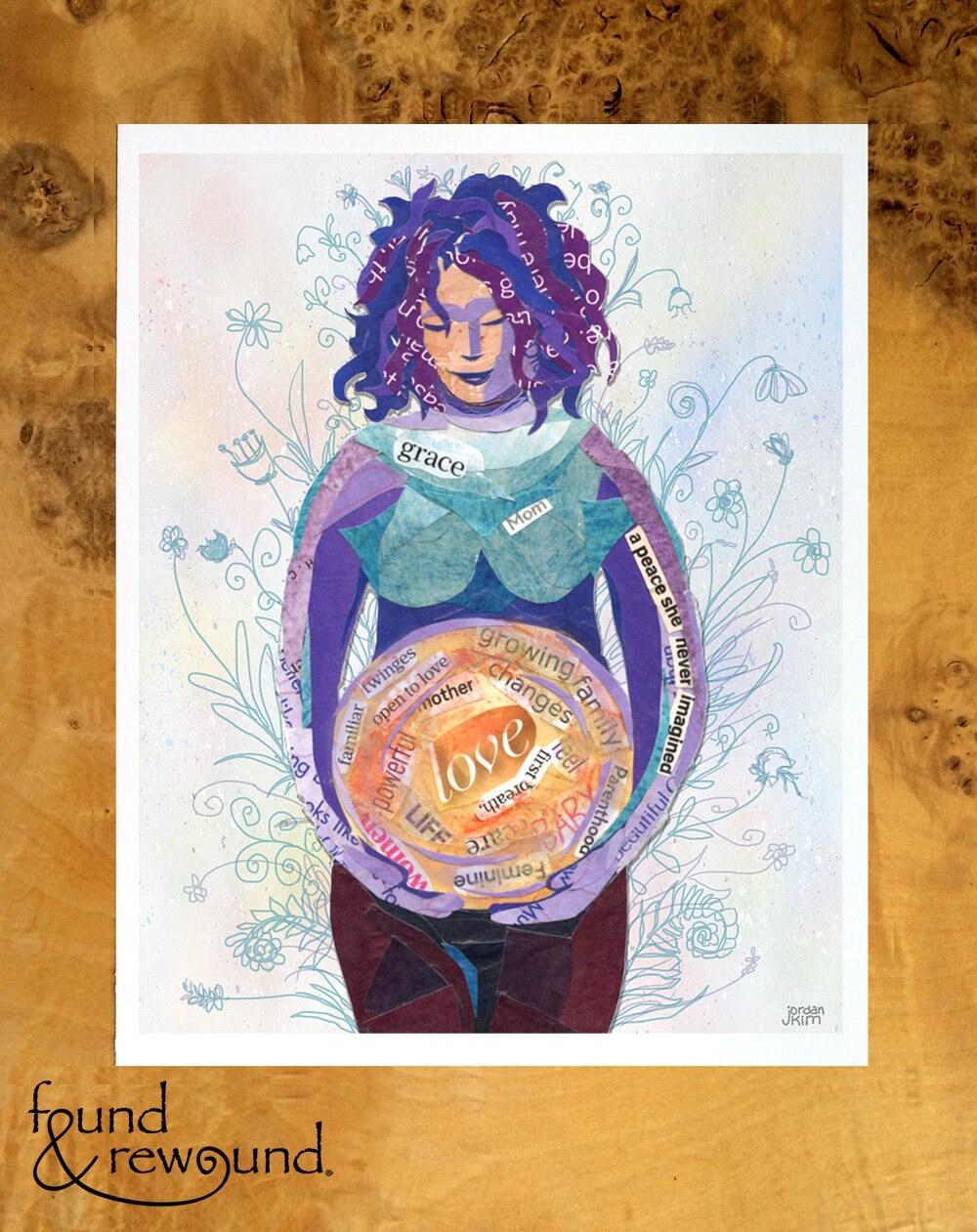 8x10 Art Print of a Pregnant Woman - Baby Shower Gift - Womanhood - Pregnancy - New Baby Gift