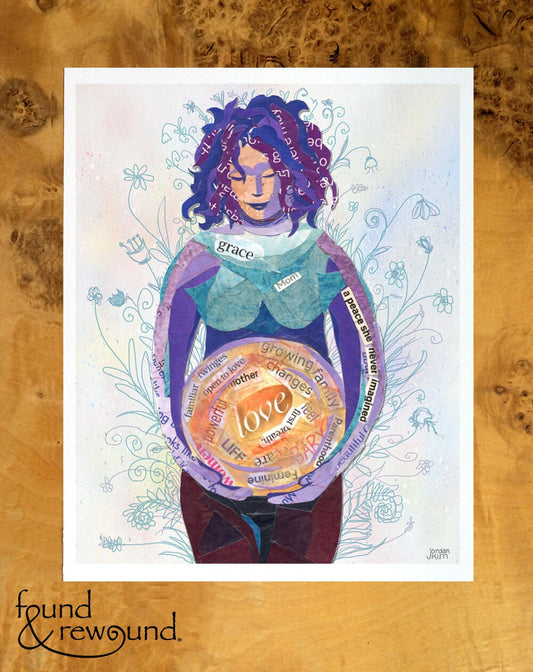8x10 Art Print of a Pregnant Woman - Baby Shower Gift - Womanhood - Pregnancy - New Baby Gift