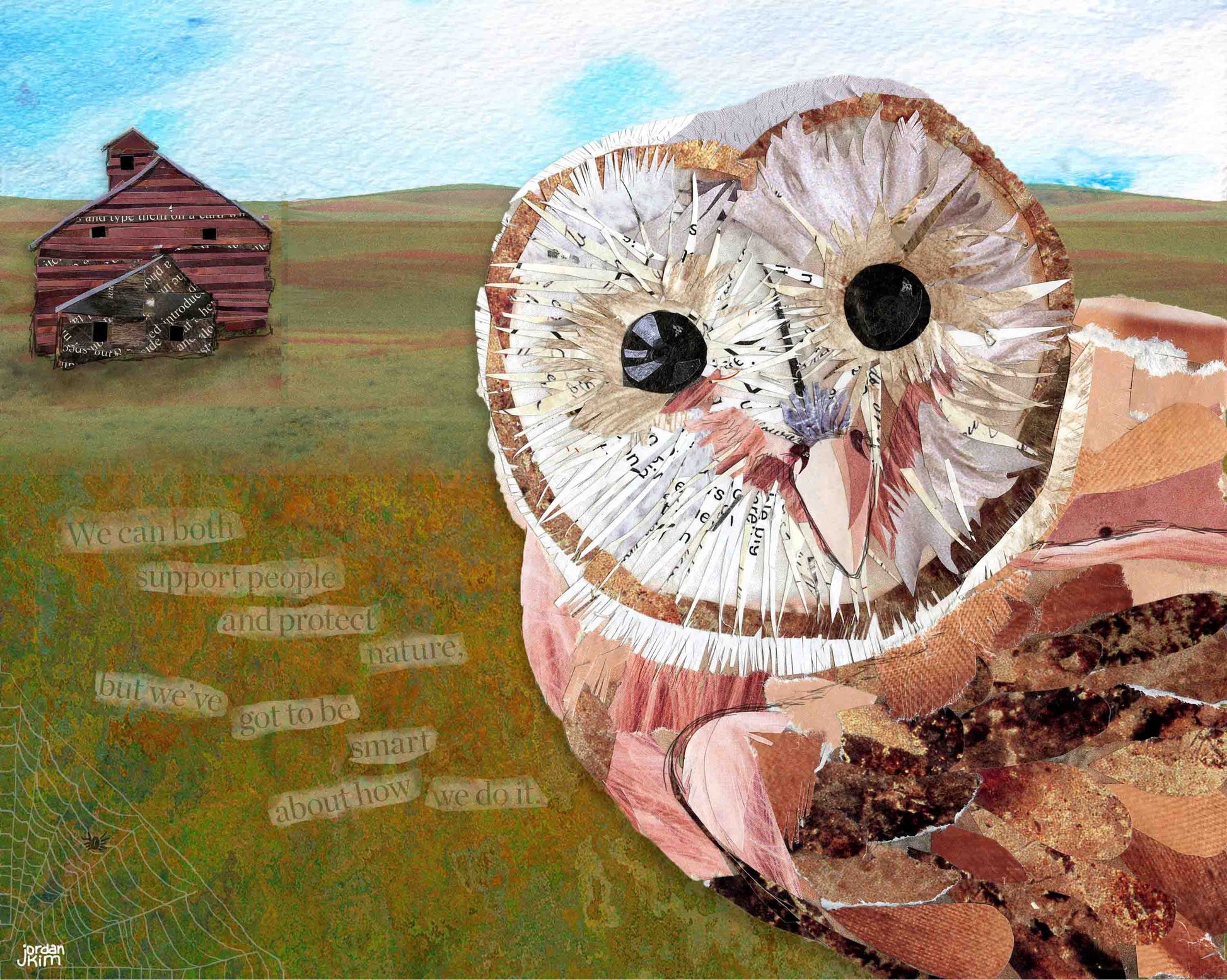 8x10 Art Print of a Barn Owl and Inspirational Text - Inspiring - Nature Lover - Conservation - Animal Lover Gift - Wall Art
