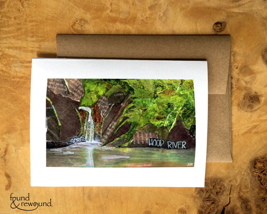 Greeting Card of Punchbowl Falls - Columbia River Gorge - Custom Designs Available for Your Favorite Location! - Blank Inside