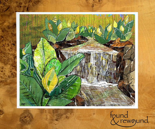8x10 Art print of Skunk Cabbage Plants Along a Waterway - Inspirational - Wall Art